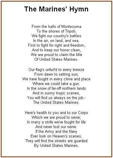 Marines’ Hymn Lyrics.